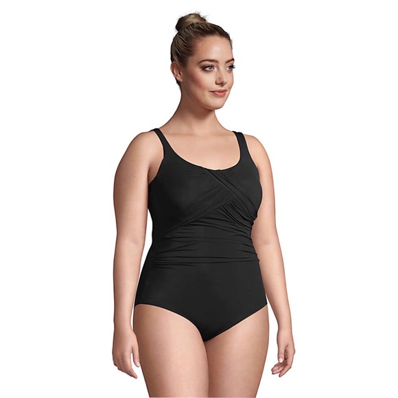 Lands end Slender Carmela Tummy Control Scoop Neck One Piece Swimsuit - Picture 4 of 5